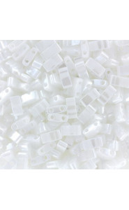 Miyuki half tila 5x2.4mm beads - White pearl ceylon HTL-420